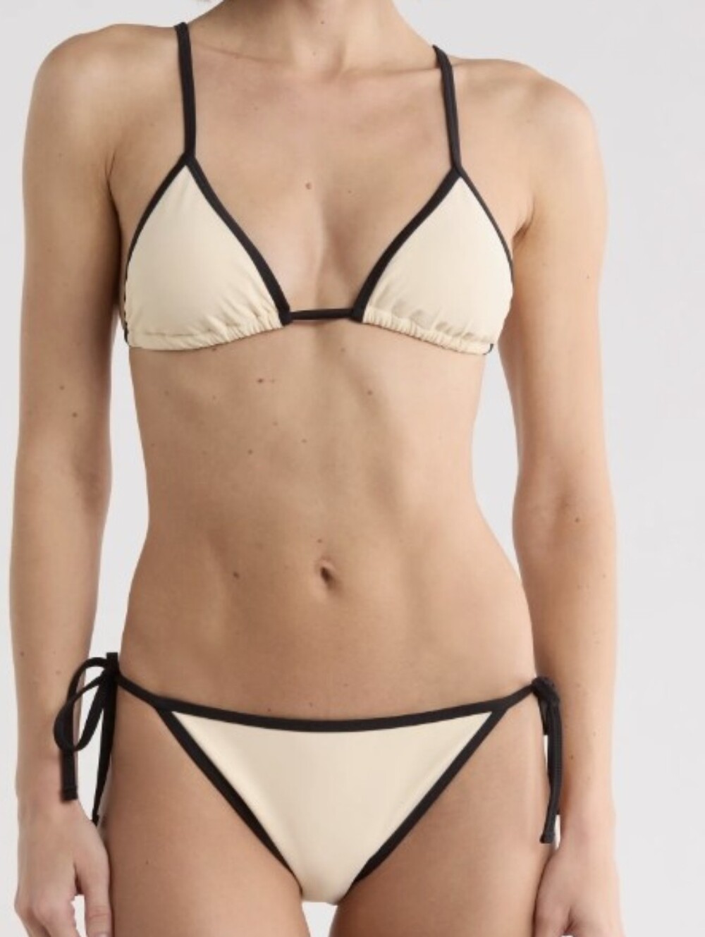 Vince Color Block Triangle Bikini Top & Side Tie Bottoms Set